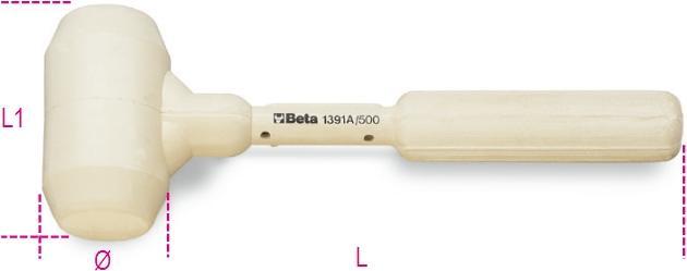 Actual product image BETA 013910205 1391A 500-Retractive Hammer Vollgummi 500 g (500 g)