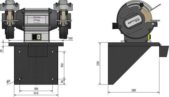 Actual product image Optimum Wall bracket for OPTIgrind QSM 150 to SM 250