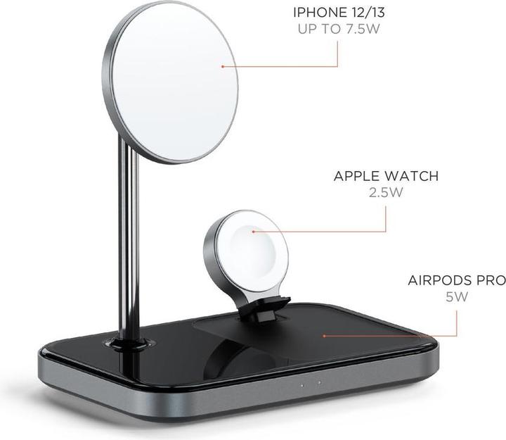 Actual product image Satechi 3-in-1 Magnetic Wireless Charging Stand (7.50 W)