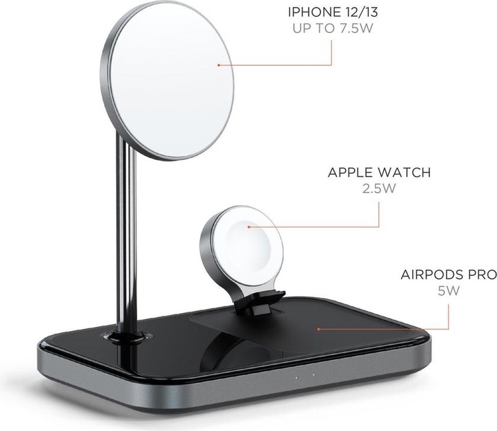 Actual product image Satechi 3-in-1 Magnetic Wireless Charging Stand (7.50 W)