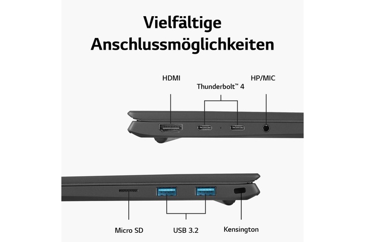 Actual product image LG gram 16 (16", Intel Core i7-1360P, 32 GB, 2000 GB, DE)