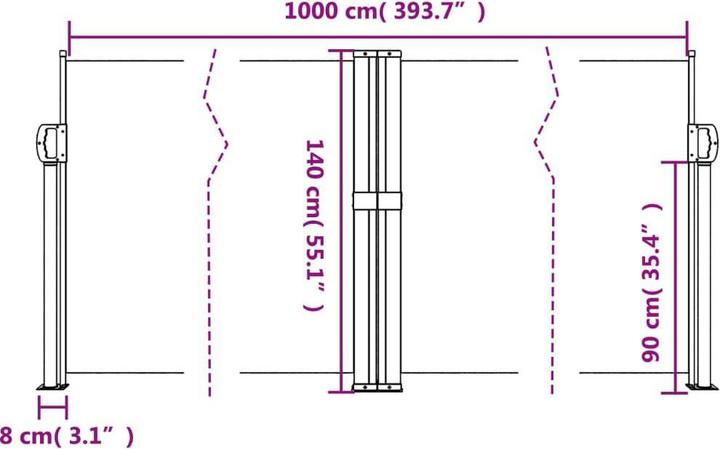 Produktbild vidaXL ausziehbare Seitenmarkise (10 m)