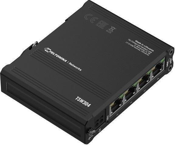 Teltonika IP30 Industrie 4-Port 1Gbit unmanaged Switch, PoE-In, -40°C (4 Ports)