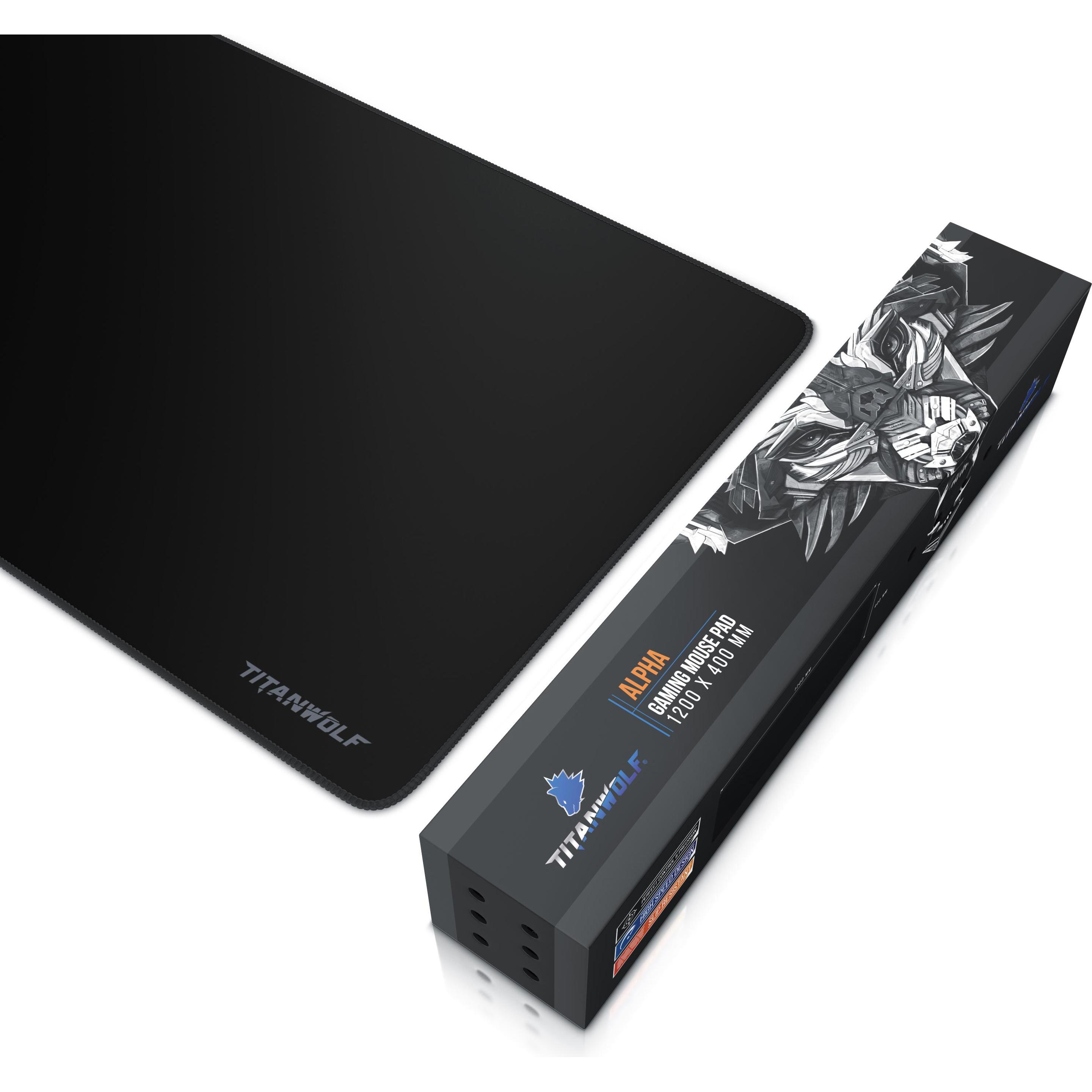 Thumbnail - Titanwolf Gaming Mauspad, XXXL Speed Mausmatte 1200 x 400 mm, Geschwindigkeit & Präzision, Alpha (3XL), Mausmatte, Schwa...