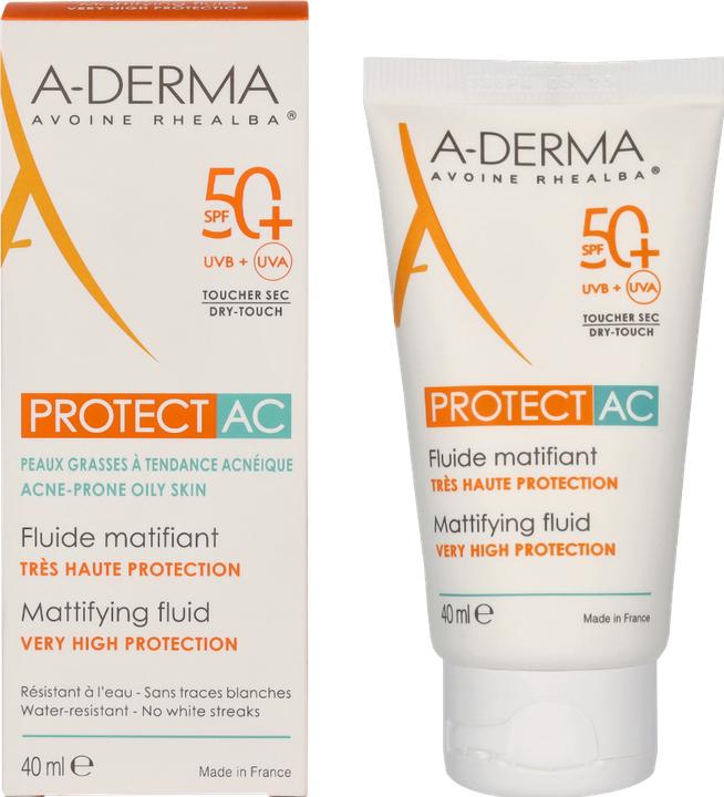 Actual product image A-Derma PROTECT-AC mattifying fluid SPF50+ (Sun cream face, SPF 50+, 40 ml, 67 g)