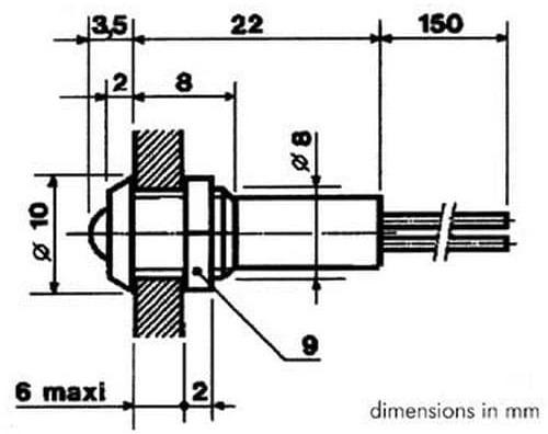Actual product image Velleman LED signal lamp 10 mm 12 V DC, red