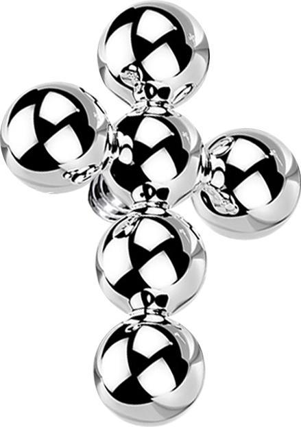 Image du produit Star Piercing Dermal Anchor argent Croix boules (sans laiton, Titane)