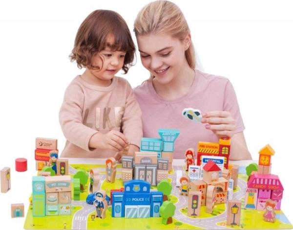 Actual product image Classic World wooden blocks city, 120dlg.