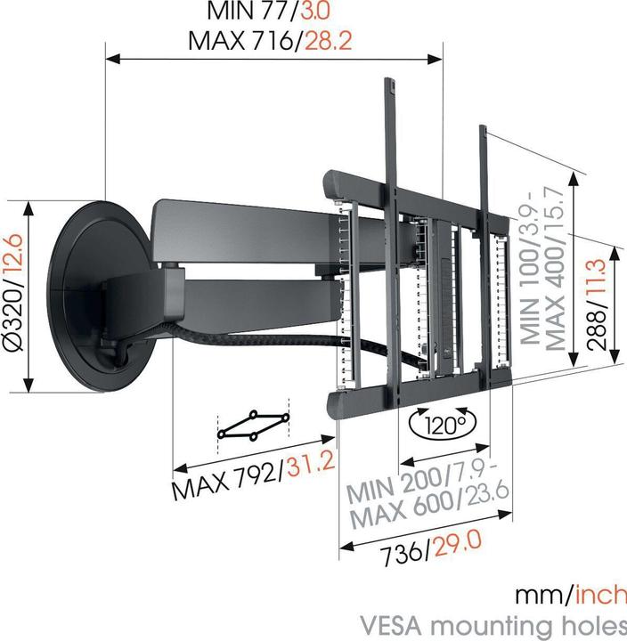 Actual product image Vogels TVM 7655 (Wall, 77", 35 kg)