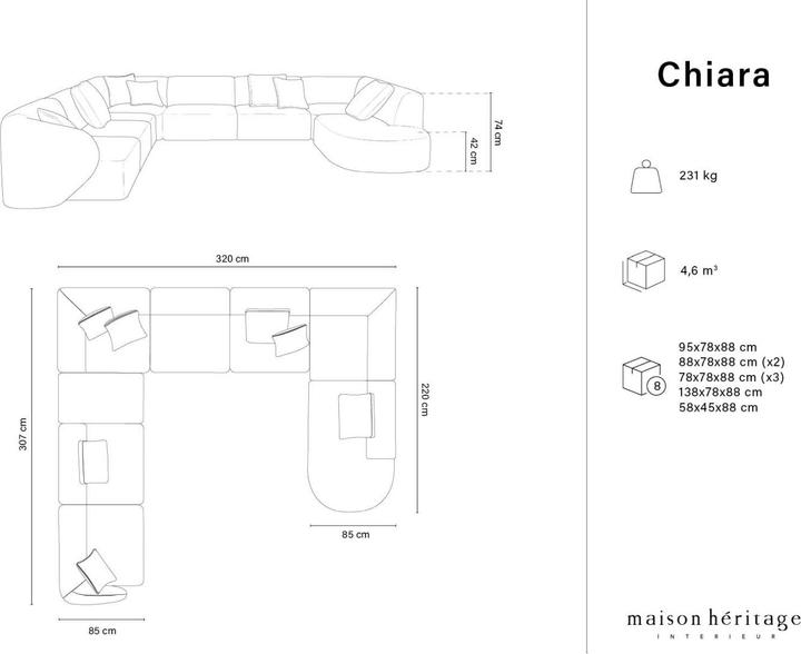 Immagine prodotto Maison Heritage Chiara (Divani componibili, Divano modulare)