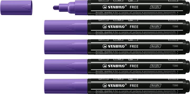 Actual product image STABILO Acrylic marker - FREE Acrylic - T300 bullet tip 2-3mm - single pencil - violet (Violet, 3 mm, 1 x)
