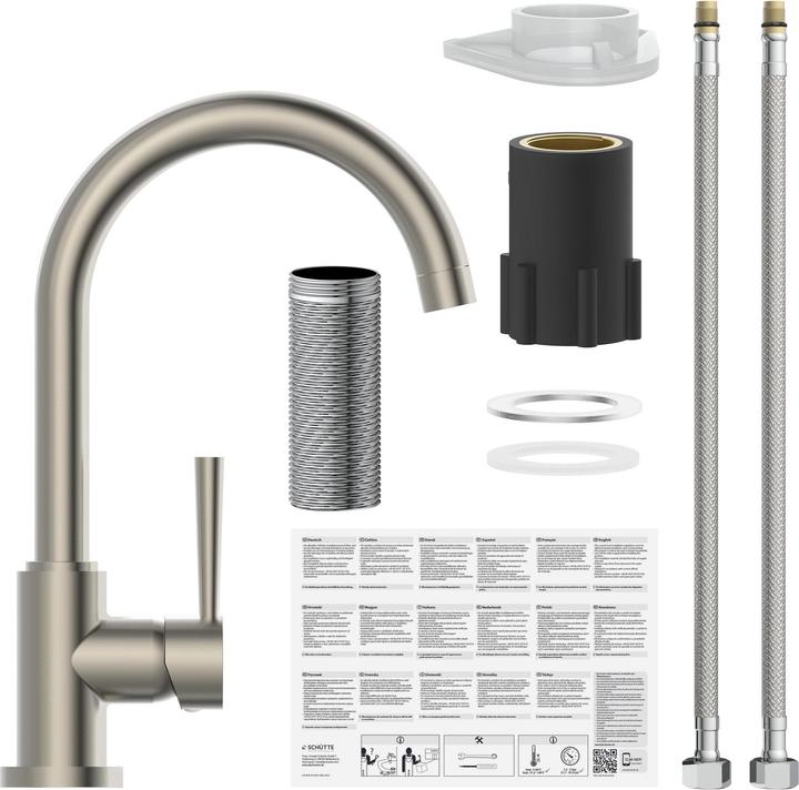 Actual product image NoName Kitchen tap CORNWALL sink mixer stainless steel look swivelling 79126