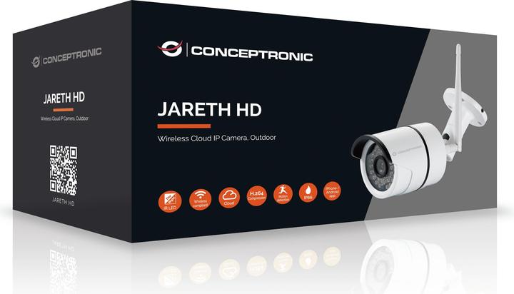 Productafbeelding Conceptronic JARETH HD Draadloze Cloud IP Camera, Buiten (1280 x 720 pixels)