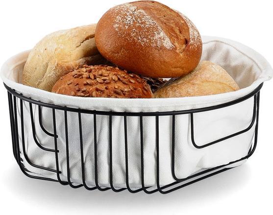 Productafbeelding Zeller Present Broodmand met zak, metaal/katoen, zwart
