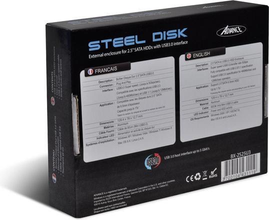 Image du produit Advance BX-2525U3 Boîtier pour disque dur Boîtier pour disque dur 2,5 pouces (2.5")