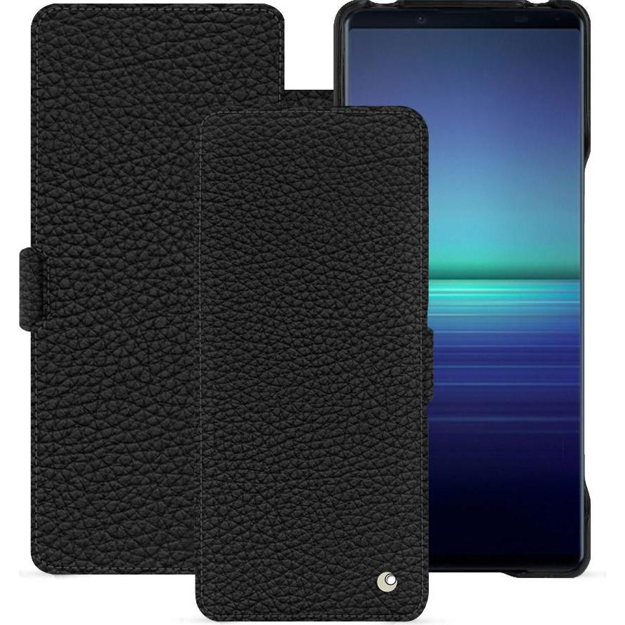 Noreve Lederschutzhülle horizontal (Sony Xperia 1 V), Smartphone Hülle, Schwarz