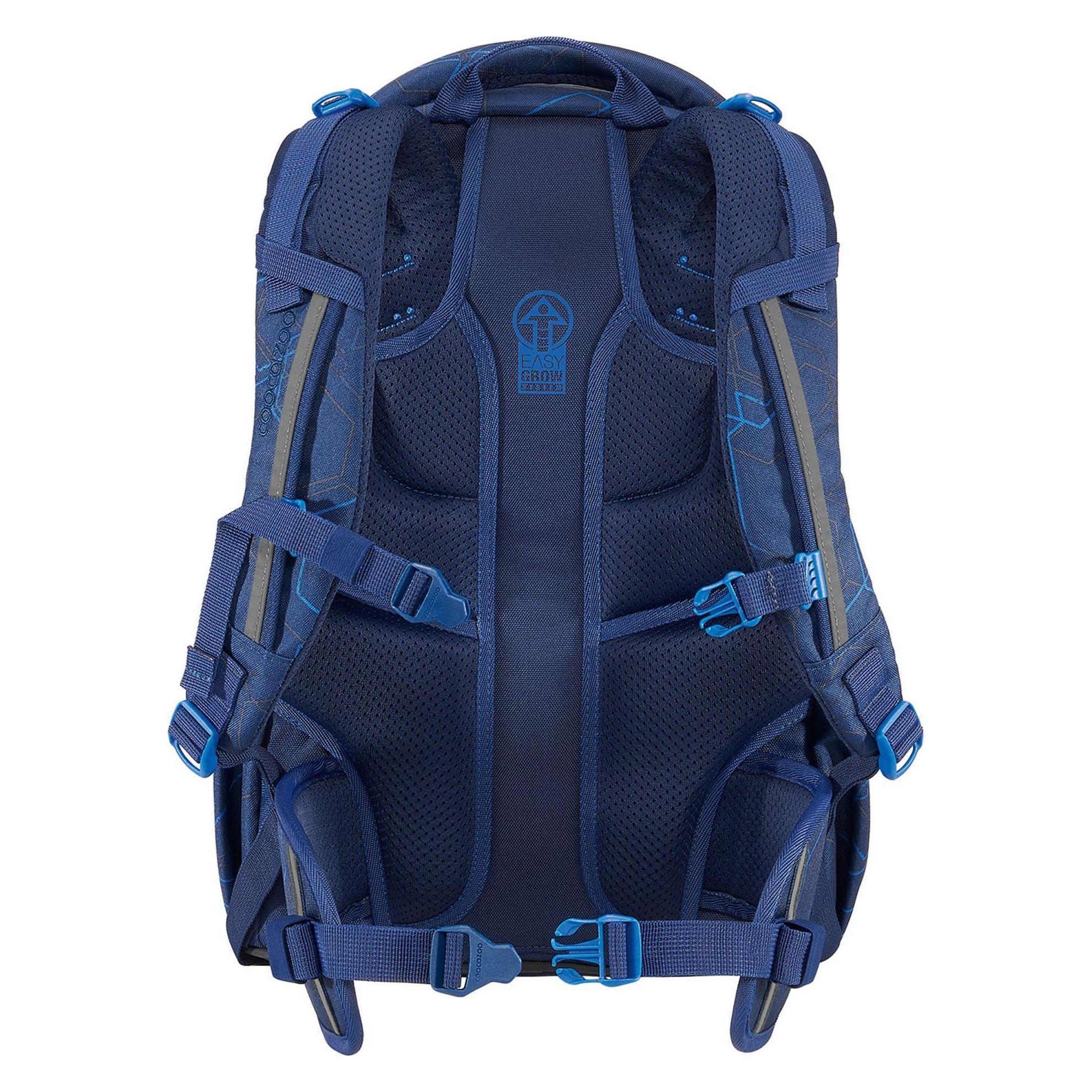 Coocazoo JOKER Zaino Scuola 25L + Astuccio – Leggero 1150g – Sistema Easy Grow – Con Luci LED E Riflettori