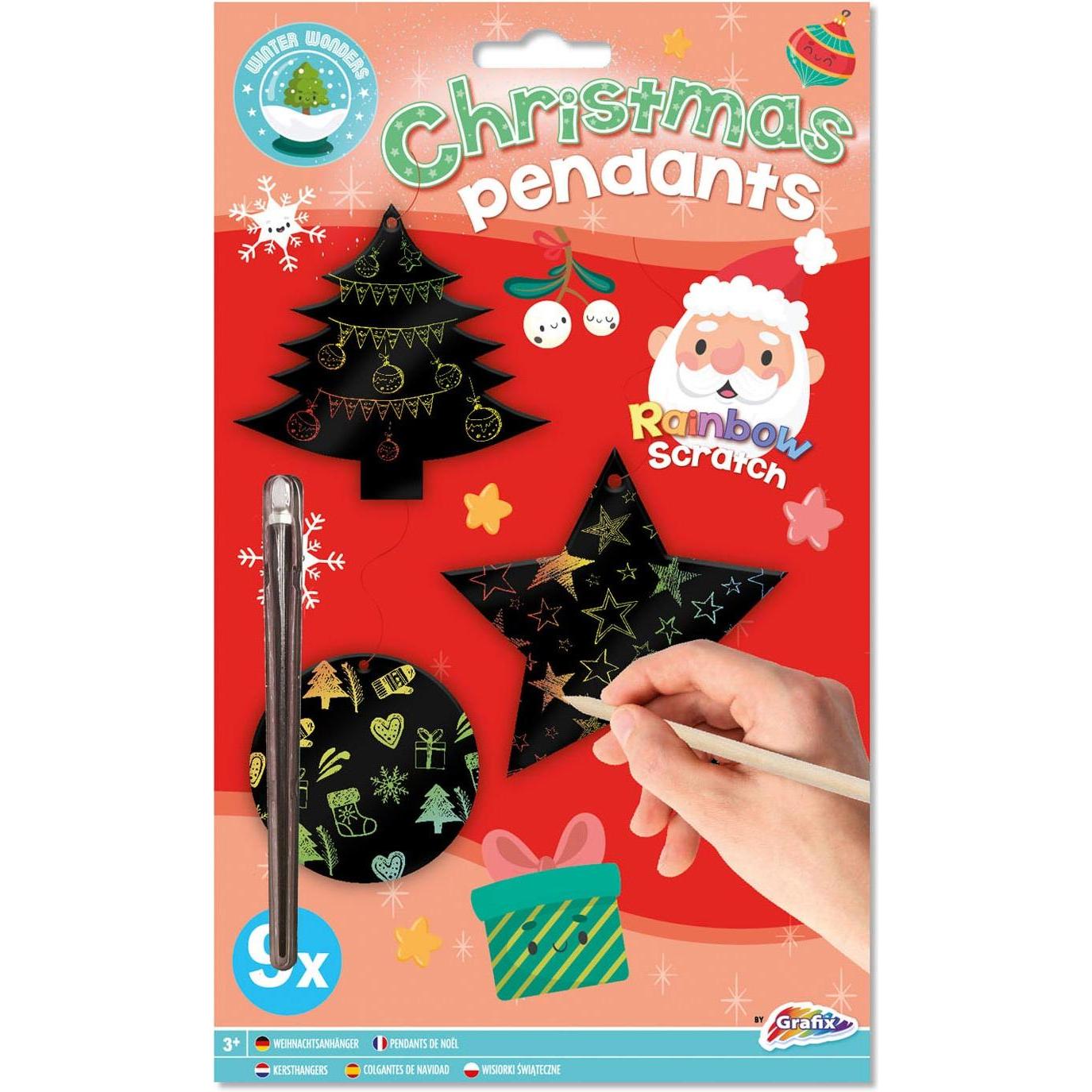 Grafix Appendino natalizio XMAS arcobaleno, 9 pezzi.