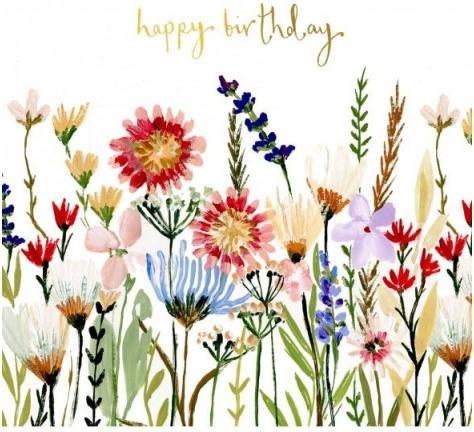 Image du produit Louise Mulgrew Carte de voeux Joyeux anniversaire Champ de fleurs - par