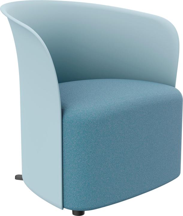 Produktbild Paperflow Besuchersessel "CROWN", blau Sitzschale & 4 Füsse aus PP, Sitzfläche aus Hartfaserplatte