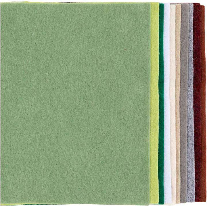 Creativ Company Bastelfilz 10 Stück, Sortiert, Natur, Detailfarbe: Braun