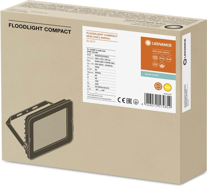 Actual product image Ledvance FL COMP V 50W 830 SY (4500 lm, IP65)