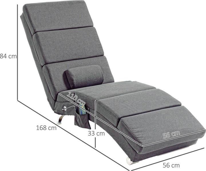Produktbild Homcom Relaxliege mit Massagefunktion Polyester, Stahl Dunkelgrau