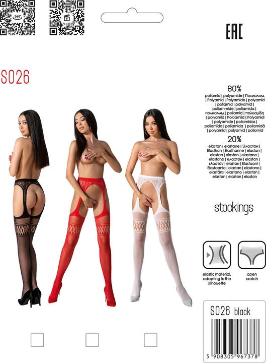 Immagine prodotto Passion S026 Medias Con Liguero Negro Talla Unica (Taglia unica, Confezione singola)