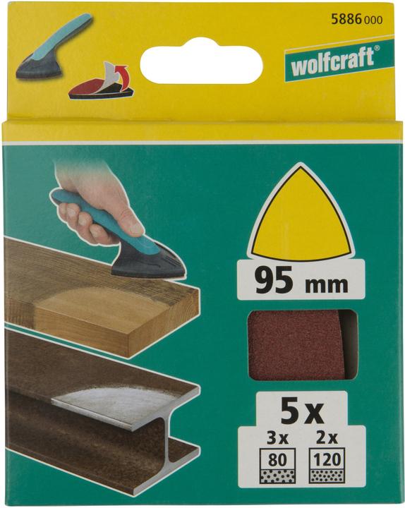 Actual product image wolfcraft Easy-Fix Sanding Disc Set for Wood/Metal, grain 80 / 120, 5 Pcs. (80, 120)