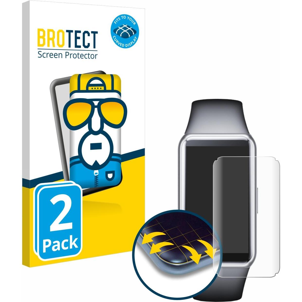 BROTECT Full-Cover Displayschutz, Smartwatch Schutzfolie, Transparent