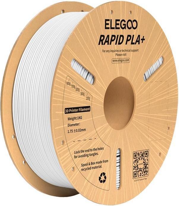 Elegoo Filament Rapid PLA+ (White) (PLA, 1000 g)