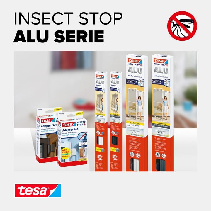 Actual product image tesa Insect screen Alu COMFORT for windows, with aluminium frame, without drilling (100 x 120 cm)