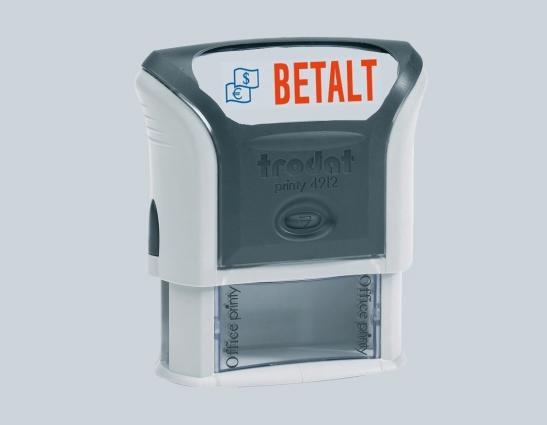Produktbild Trodat Stempel Printy 4912 blå/rød tekst 'Betalt'