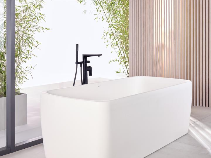 Productafbeelding Duravit Eéngreeps badmengkraan Tulum vloerstaand zwart mat