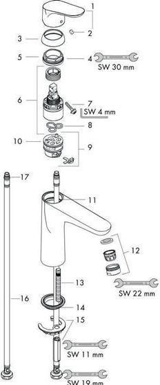 Image du produit hansgrohe Focus Mitigeur monocommandé pour lavabo 100 sans vidage