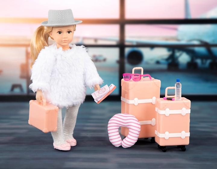 Actual product image Lori Doll Leighton with luggage
