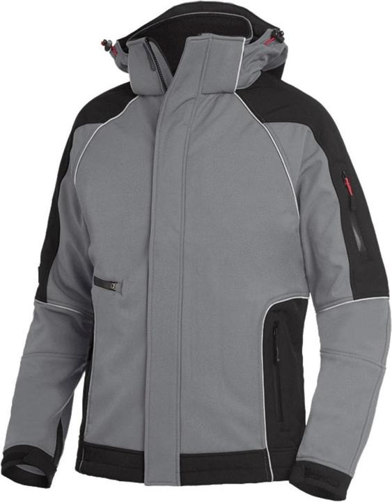 FHB Heren softshell jas WALTER grijs, zwart maat L (L)