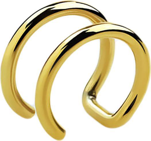 Produktbild Star Piercing Fake Ear Cuff vergoldet mit 2 Ringen (ohne Messing, Chirurgenstahl 316L)