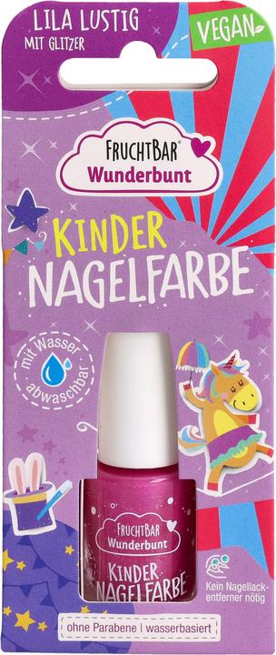Immagine prodotto Fruchtbar Colore per unghie per bambini (Divertente viola con glitter, Smalto)