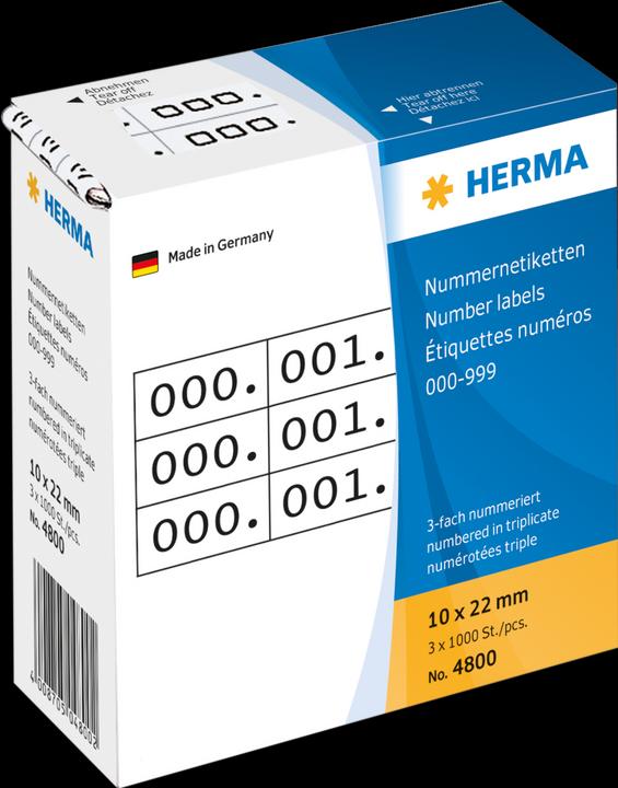 Produktbild HERMA Nummernetiketten