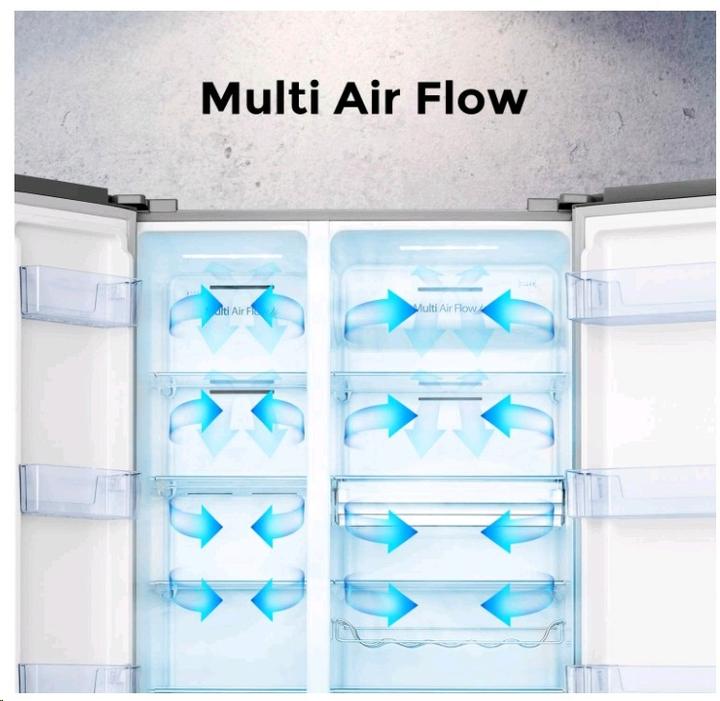 Actual product image Hisense RS677N4BIE Side-by-Side Fridge Combination Freestanding E (519 l)