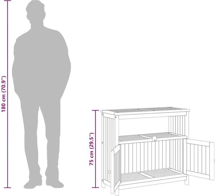 Produktbild vidaXL Garten Konsolentisch (80 x 35 x 75 cm)