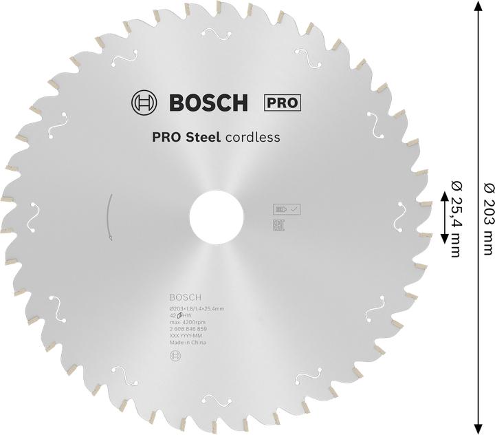 Produktbild Hengst PRO Steel cordless Kreissägeblatt, 203 x 1,8 x 25,4 mm
