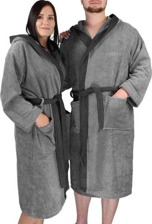 Produktbild Normani Damen Baumwoll-Bademantel mit Frottee, zweifarbig - OEKO-TEX® 100 (S)