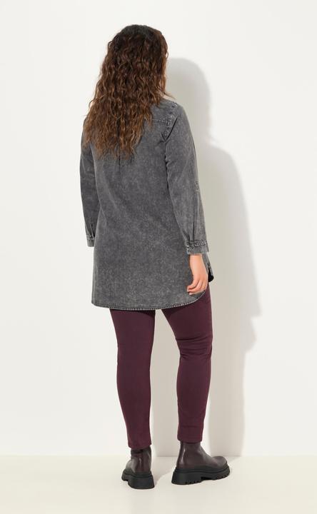 Produktbild Ulla Popken Jeanshemd, Nieten, A-Linie, Hemdkragen, Langarm, Taschen (42, 44)