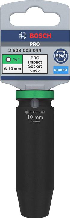 Produktbild Bosch Professional Zubehör PRO Impact Steckschlüsseleinsatz, 1/2", 10 mm, tief (10 mm)