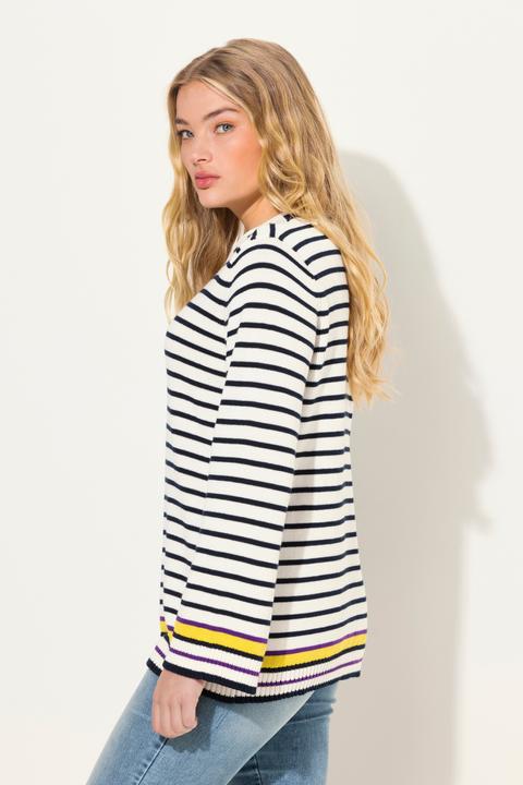 Image du produit Laurasøn Pull en maille rayé, col rond et manches longues (M)