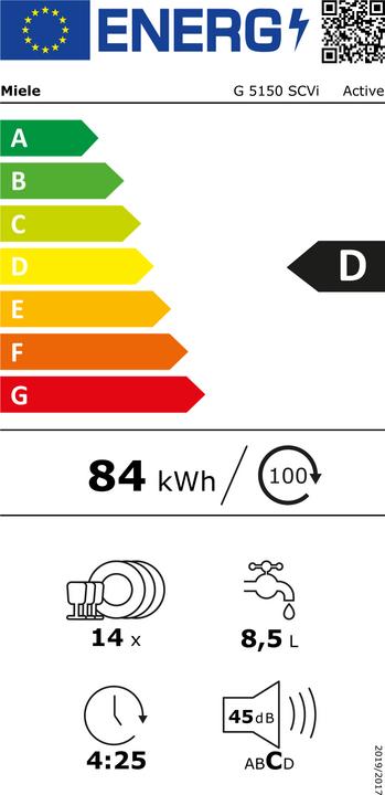 Label énergétique Miele G 5150 SCVi Active