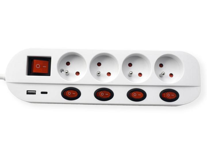 Image du produit Roline Prises multiples (4x, CEE 7/4, PECO 7/5, 1.50 m)