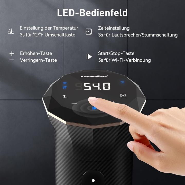 Productafbeelding KitchenBoss Sous Vide Garer Stick Wi-Fi mit App-Steuerung